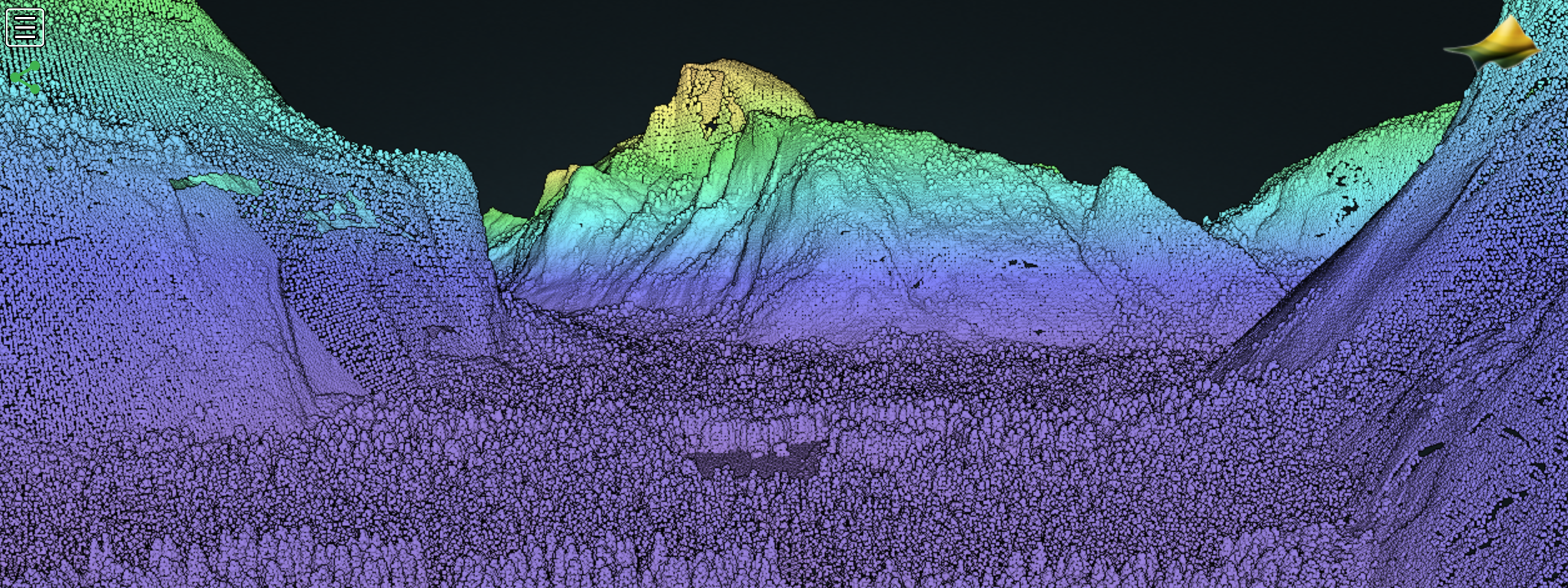 Yosemite Valley point cloud in a browser